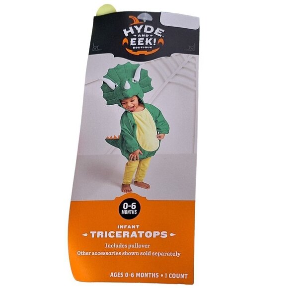 Hyde and Eek Triceratops Dinosaur Infant Halloween Costume 0-6 Months - Picture 3 of 3